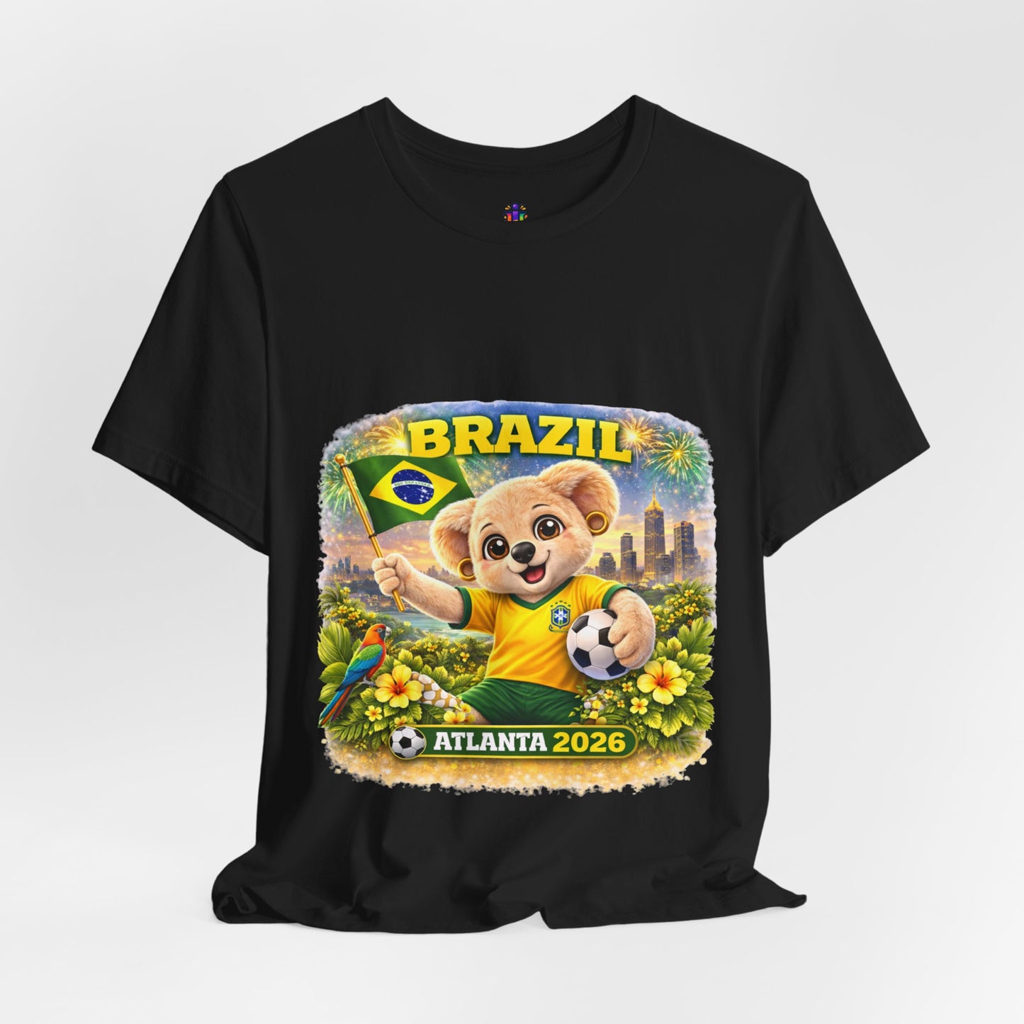 Brazil Soccer Bear T-Shirt — Atlanta 2026 World Cup Fan Tee