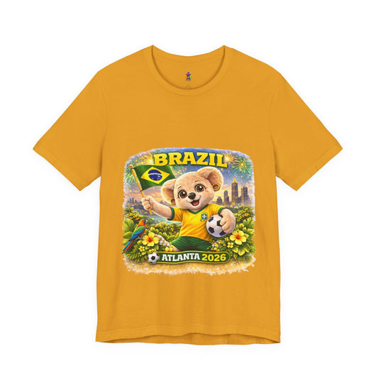 Brazil Soccer Bear T-Shirt — Atlanta 2026 World Cup Fan Tee