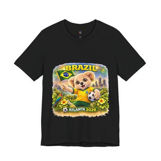 Brazil Soccer Bear T-Shirt — Atlanta 2026 World Cup Fan Tee