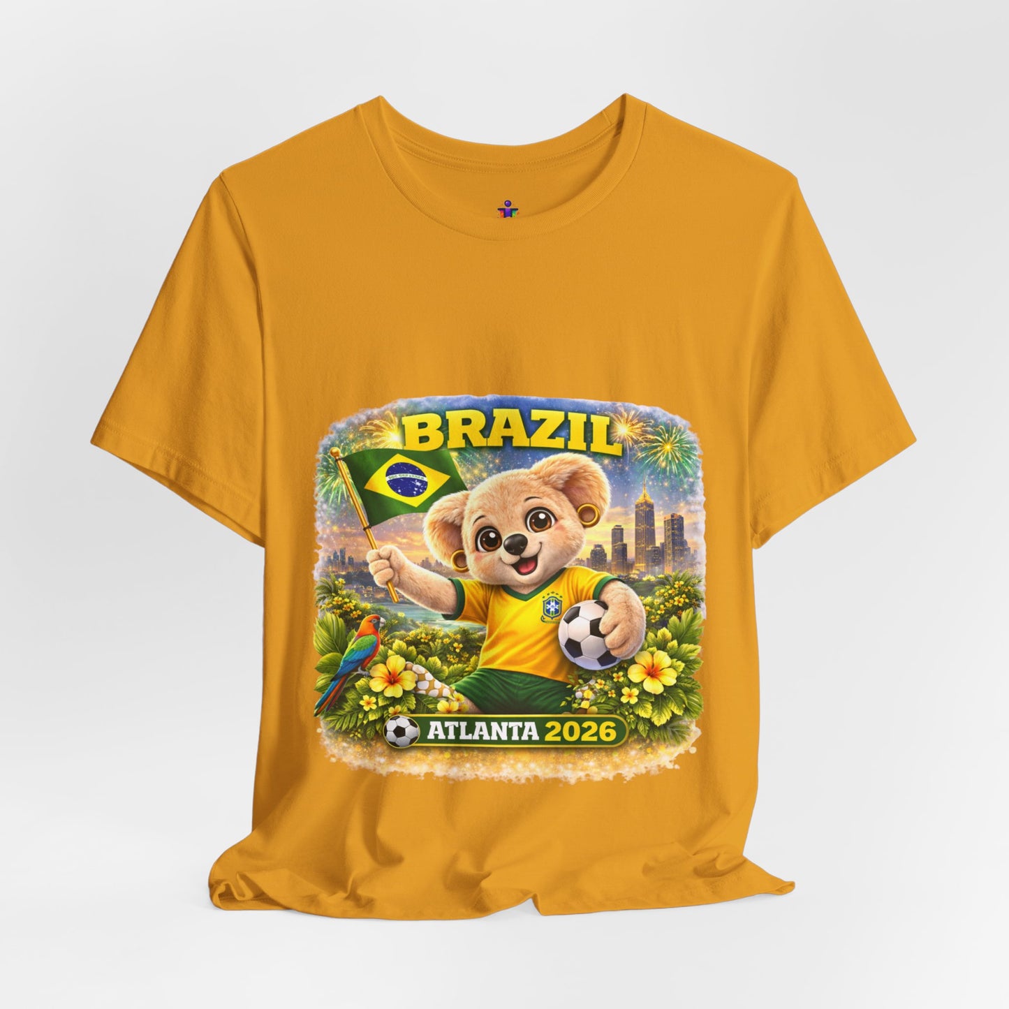 Brazil Soccer Bear T-Shirt — Atlanta 2026 World Cup Fan Tee